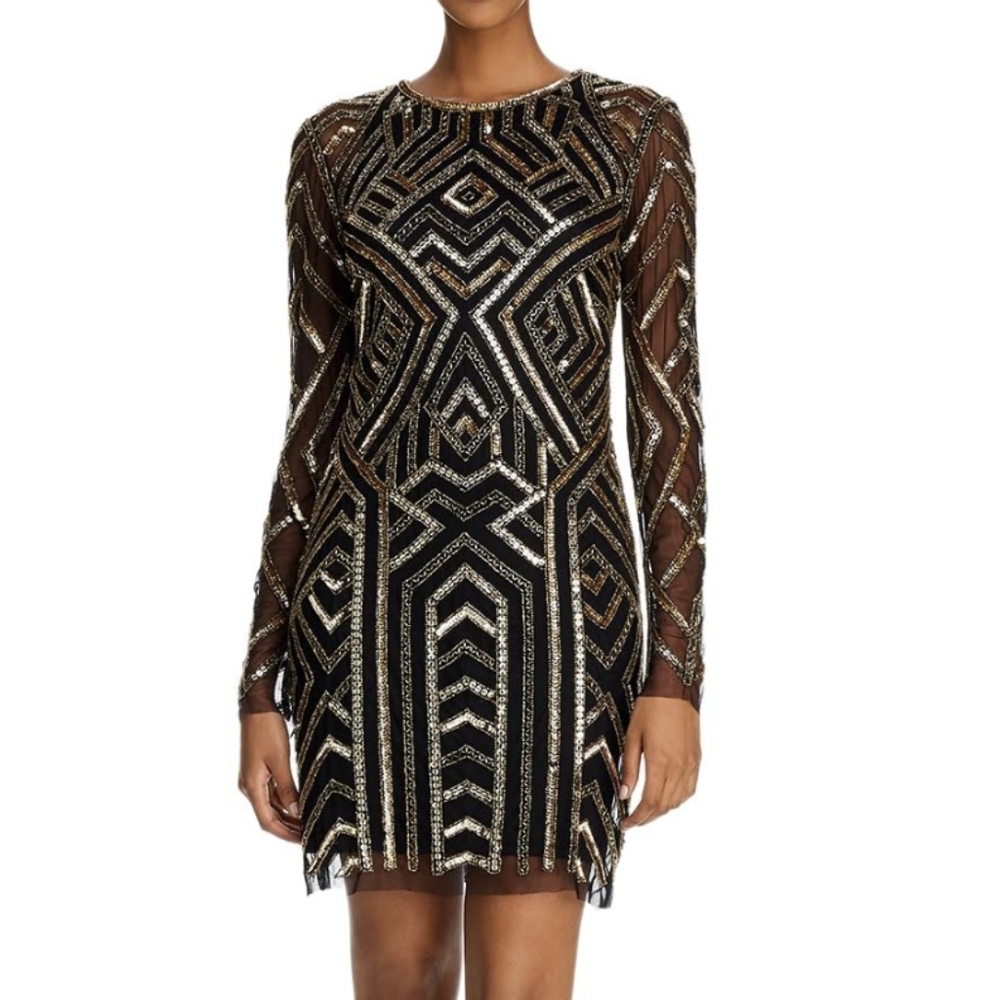 Aiden Mattox Sequined Evening Dress